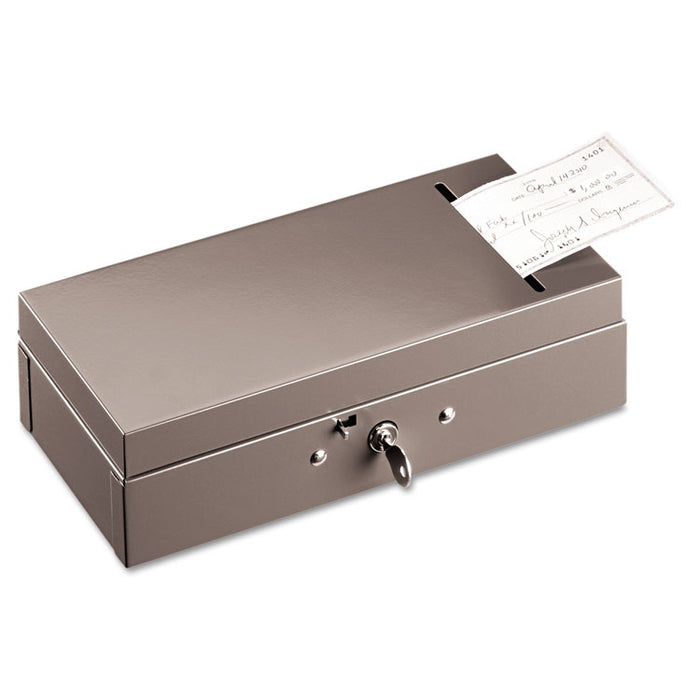 Steel Bond Box with Check Slot, Disc Lock, Gray
