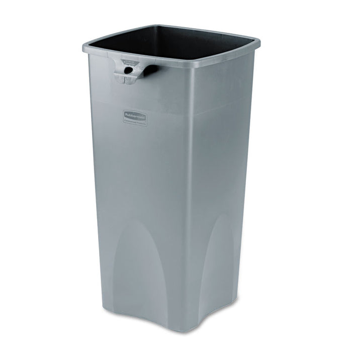 Untouchable Square Waste Receptacle, Plastic, 23 gal, Gray
