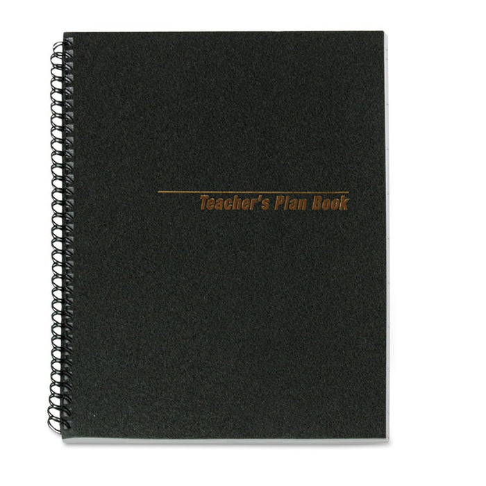 Teacher's Plan Book, Weekly, Two-Page Spread (Nine Classes), 11 x 8.5, Black Cover