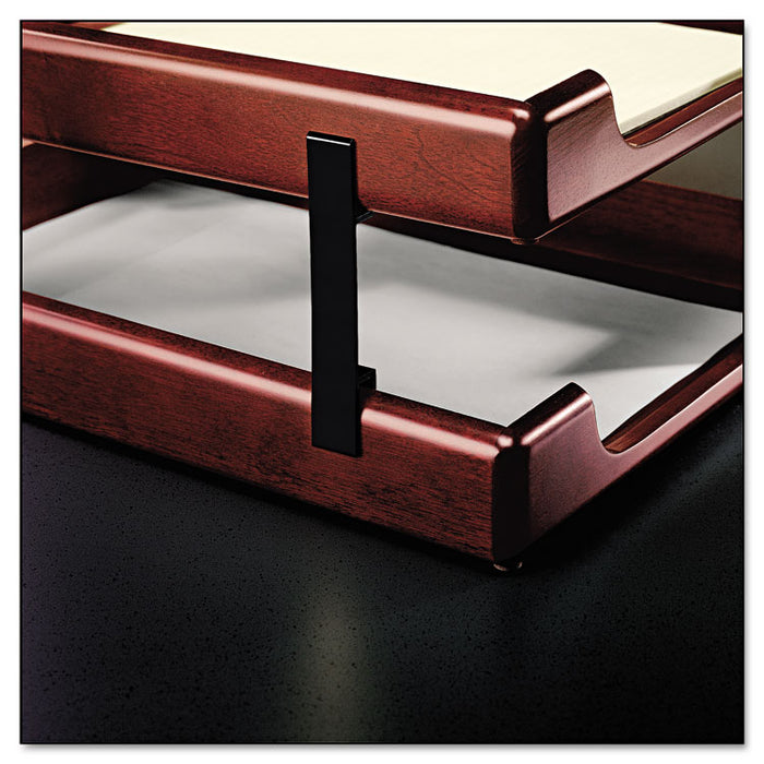 Wood Tones Letter/Legal Desk Tray Stackers, 4 Tier, Metal, Black
