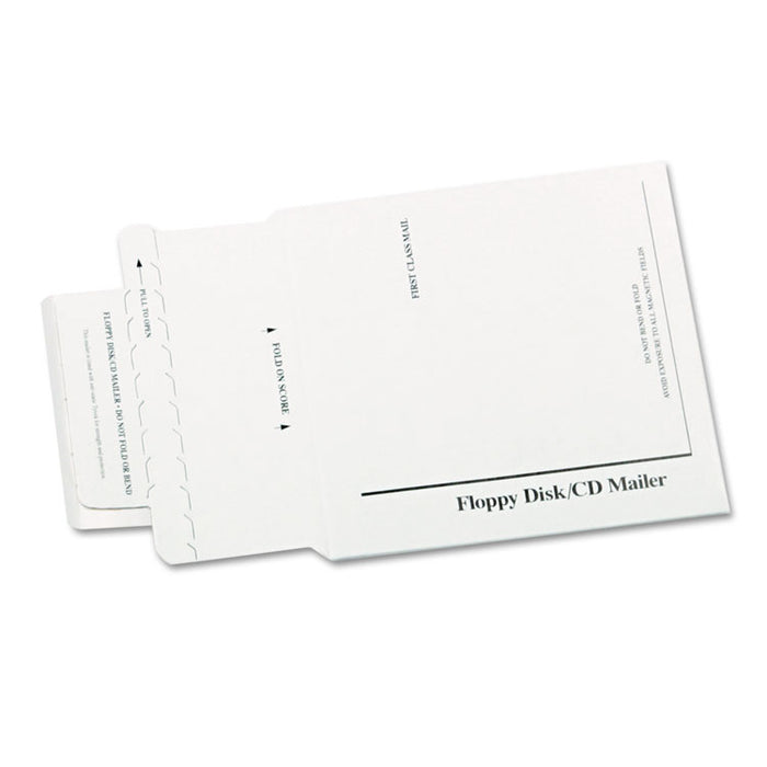CD/Disc Mailers Lined with DuPont Tyvek, CD/DVD, Square Flap, Redi-Strip Closure, 5.13 x 5, White, 25/Box