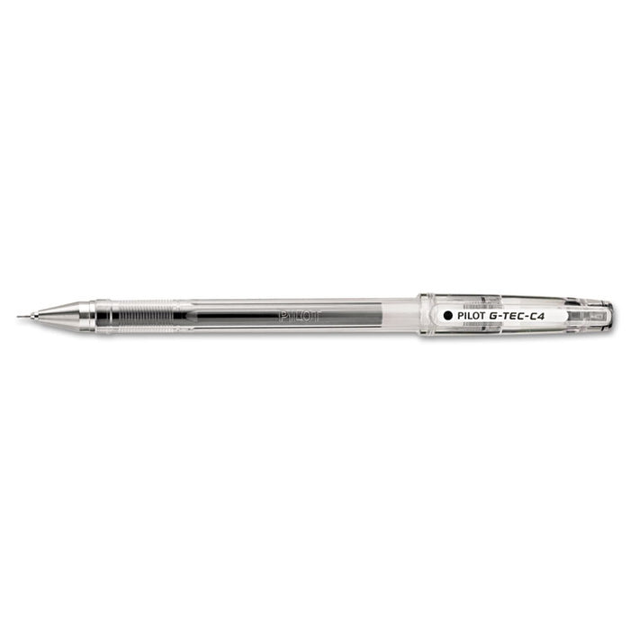 G-TEC-C Ultra Gel Pen, Stick, Extra-Fine 0.4 mm, Black Ink, Clear Barrel, Dozen