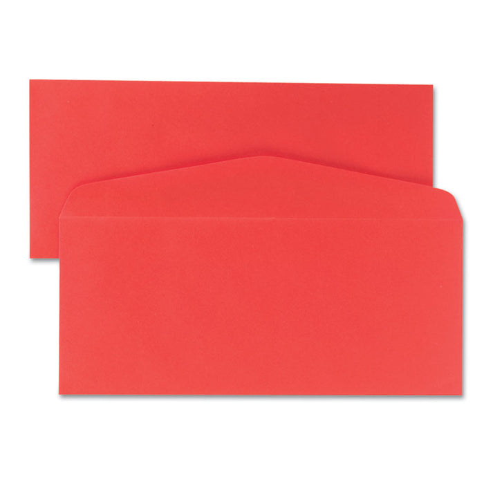 Colored Envelope, #10, Commercial Flap, Gummed Closure, 4.13 x 9.5, Red, 25/Pack