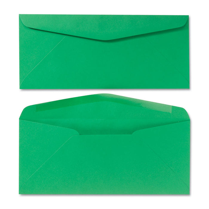 Colored Envelope, #10, Commercial Flap, Gummed Closure, 4.13 x 9.5, Green, 25/Pack