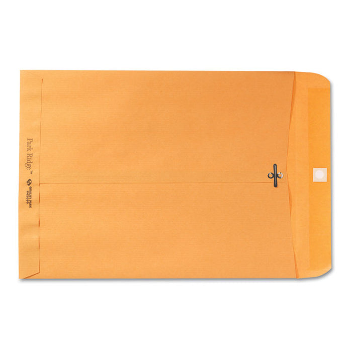 Park Ridge Kraft Clasp Envelope, #90, Cheese Blade Flap, Clasp/Gummed Closure, 9 x 12, Brown Kraft, 100/Box