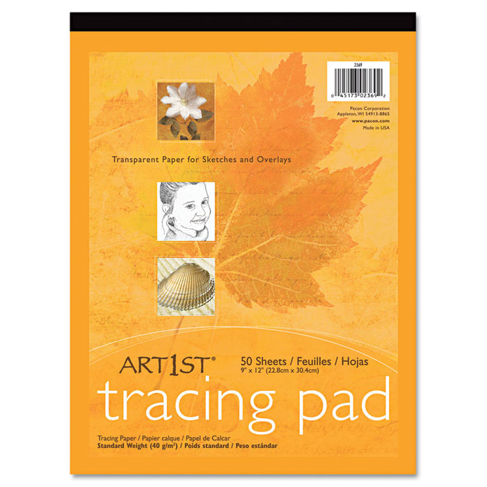 Art1st Parchment Tracing Paper, 16 lb, 9 x 12, White, 50/Pack