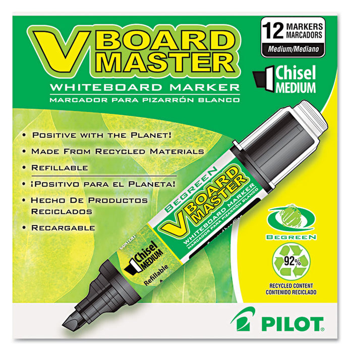 BeGreen V Board Master Dry Erase Marker, Medium Chisel Tip, Black