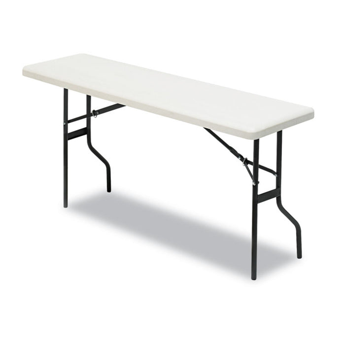 IndestrucTable Classic Folding Table, Rectangular Top, 250 lb Capacity, 60 x 18 x 29, Platinum