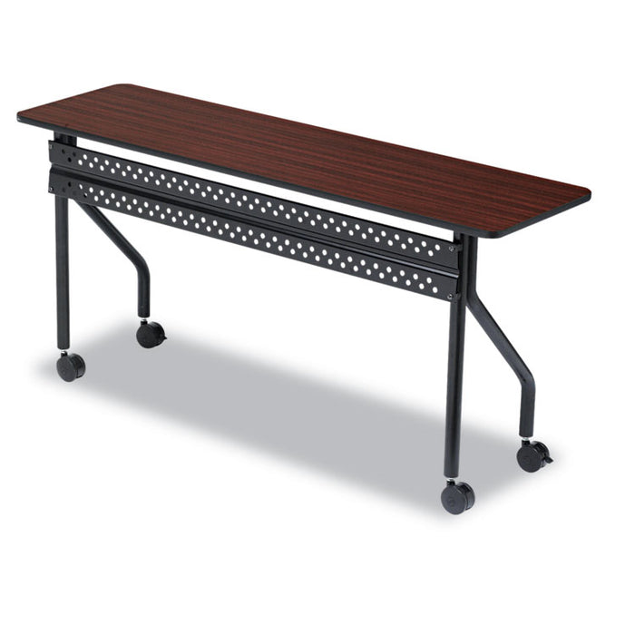 OfficeWorks Mobile Training Table, 60w x 18d x 29h, Mahogany/Black