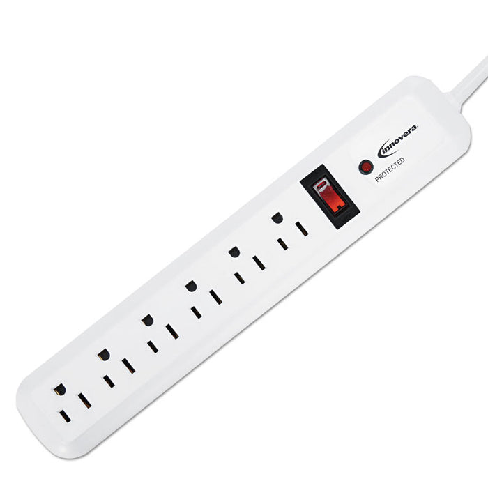 Surge Protector, 6 Outlets, 4 ft Cord, 540 Joules, White