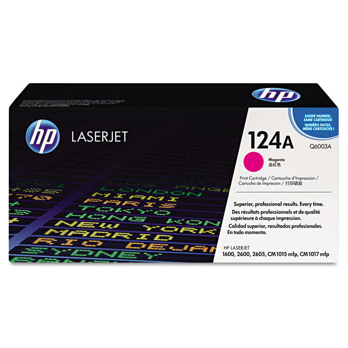 HP 124A, (Q6003A) Magenta Original LaserJet Toner Cartridge