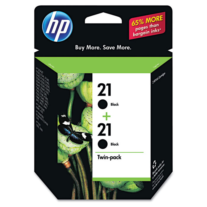HP 21, (C9508FN) 2-pack Black Original Ink Cartridges