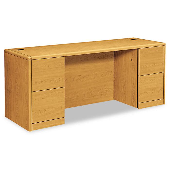 10700 Kneespace Credenza, Full Height Pedestals, 72w x 24d x 29.5h, Harvest