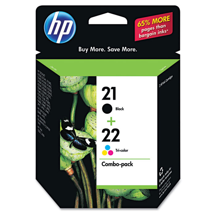 HP 21 Black/HP 22 Tri-Color (C9509FN) 2-pack Original Ink Cartridges