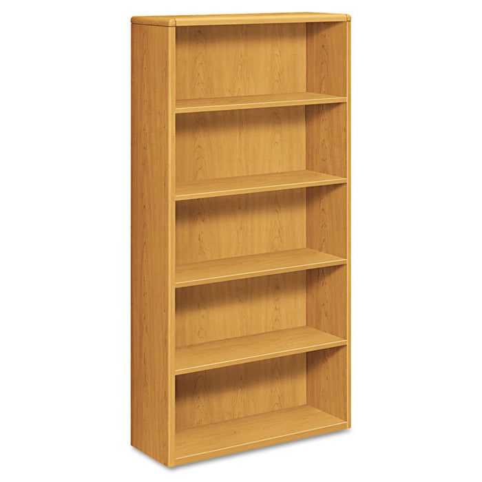 10700 Series Wood Bookcase, Five-Shelf, 36w x 13.13d x 71h, Harvest