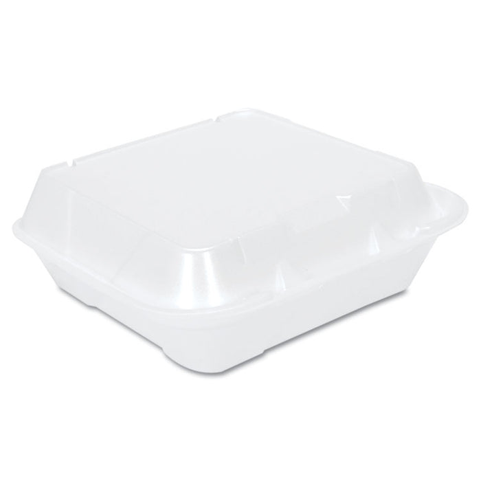 Snap-It Vented Foam Hinged Container, 3-Comp, White, 8 1/4x8x3, 100/BG, 2 BG/CT