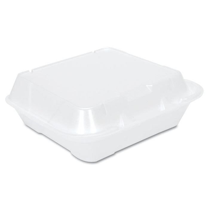 Snap-It Vented Foam Hinged Container, White, 8-1/4 x 8 x 3, 100/Bag, 2 Bags/CT