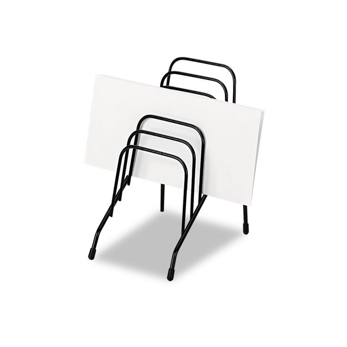 Wire Step File Jr., 6 Sections, DL to A5 Size Files, 4.38" x 6.5" x 7.75", Black