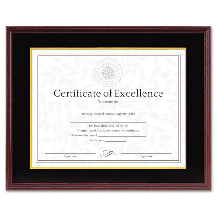 Hardwood Document/Certificate Frame w/Mat, 11 x 14, 8 1/2 x 11, Mahogany