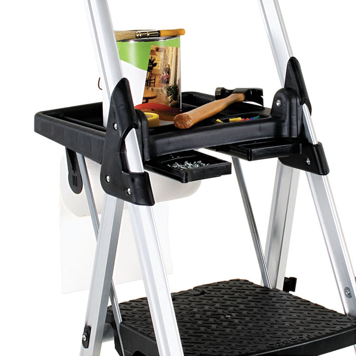 Worlds Greatest Work Platform, 3-Step, 300 lb Capacity, Aluminum/Resin, Black