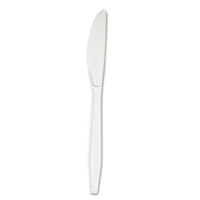 Heavyweight Polystyrene Cutlery, Knife, White, 1000/Carton