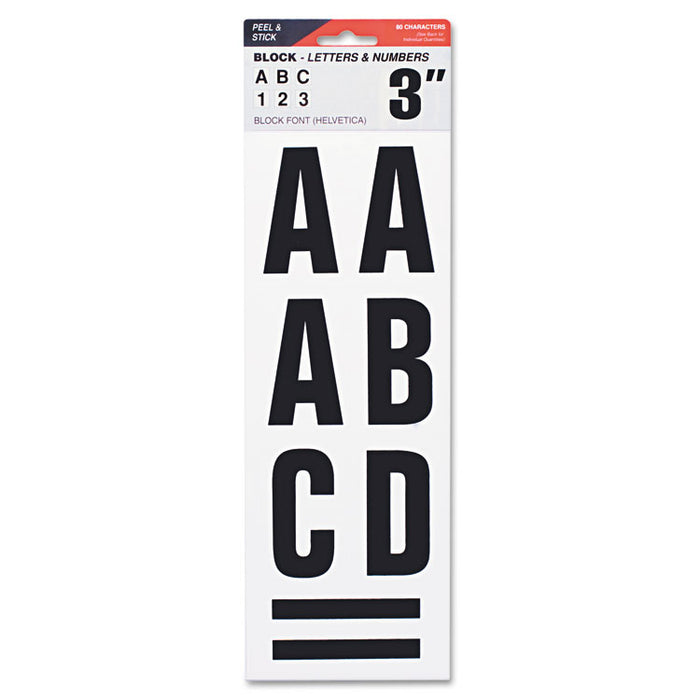 Letters, Numbers & Symbols, Adhesive, 3", Black, 64 Characters