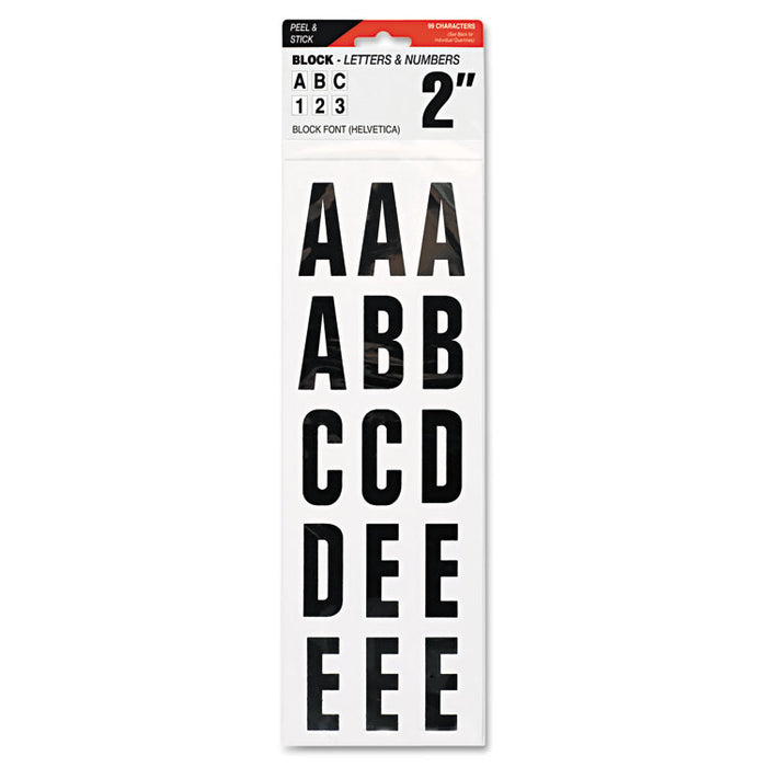 Letters, Numbers & Symbols, Adhesive, 2", Black, 84 Characters