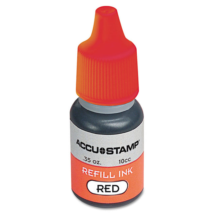 ACCU-STAMP Gel Ink Refill, 0.35 oz Bottle, Red