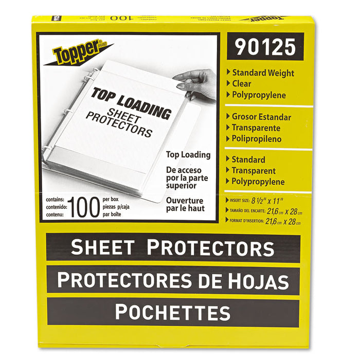 Top-Load Polypropylene Sheet Protectors, Standard, Letter, Clear, 2", 100/Box
