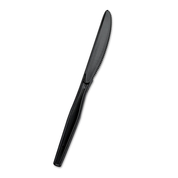 SmartStock Plastic Cutlery Refill, Knives, 7", Series-O Mediumweight, Black, 40/Pack, 24 Packs/Carton
