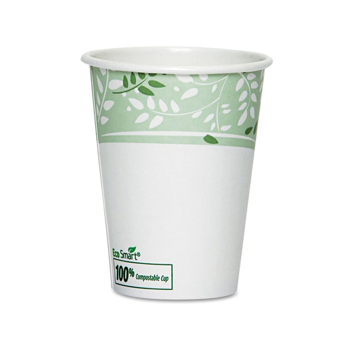 EcoSmart Hot Cups, Paper w/PLA Lining, Viridian, 12oz, 50/Pack
