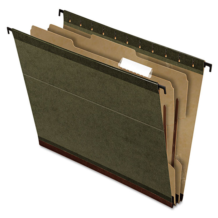 SureHook Reinforced Hanging Divider Folders, 1 Divider, Letter Size, Green, 10/Box