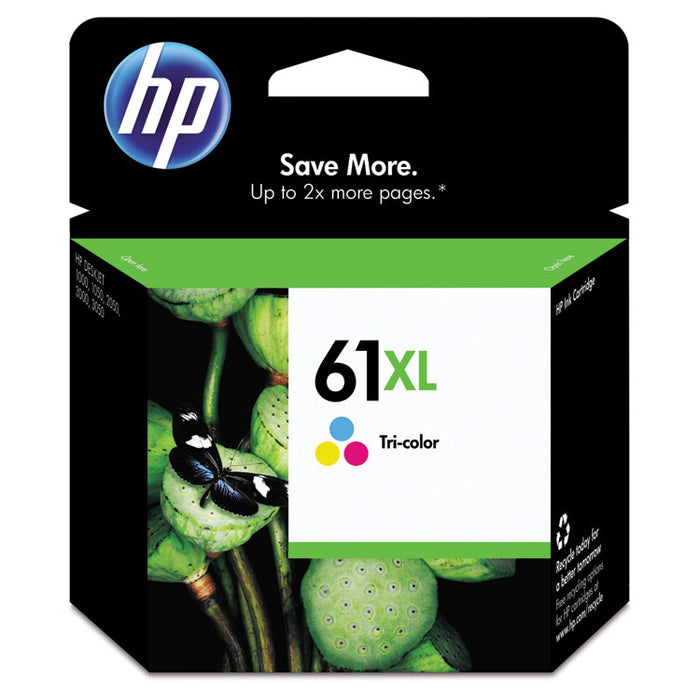 HP 61XL, (CH564WN) High-Yield Tri-Color Original Ink Cartridge