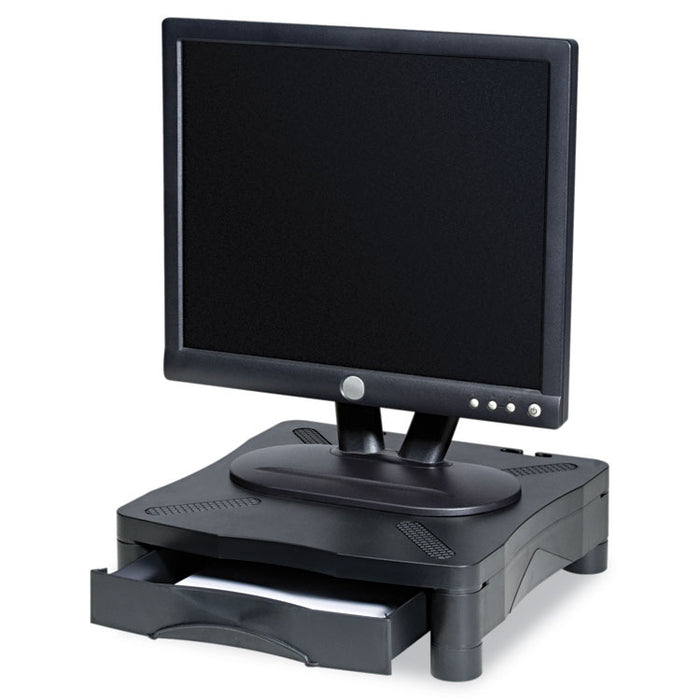 Monitor Stand, 13.25" x 13.5" x 2.75" to 4", Black, Supports 60 lbs