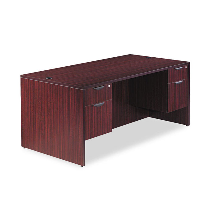 Alera Valencia Series Straight Front Desk Shell, 71w x 35.5d x 29.63h, Mahogany
