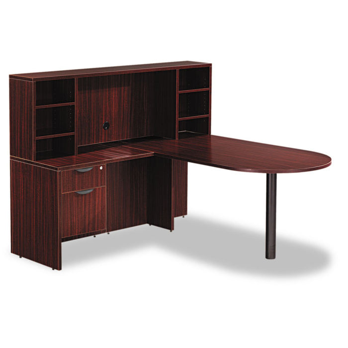 Alera Valencia Series Straight Front Desk Shell, 71w x 35.5d x 29.63h, Mahogany