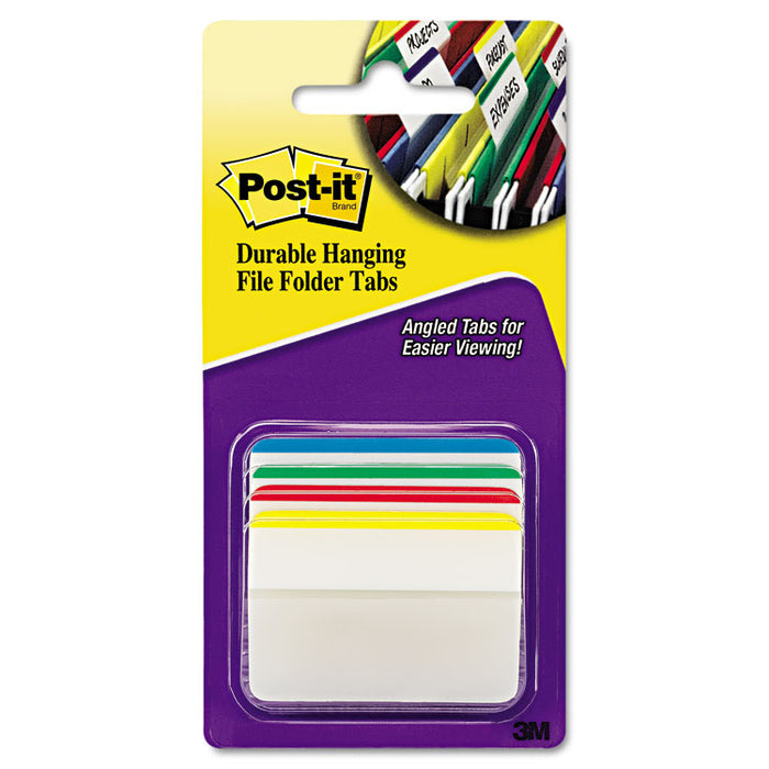 2" Angled Tabs, Lined, 1/5-Cut, Assorted Primary Colors, 2" Wide, 24/Pack