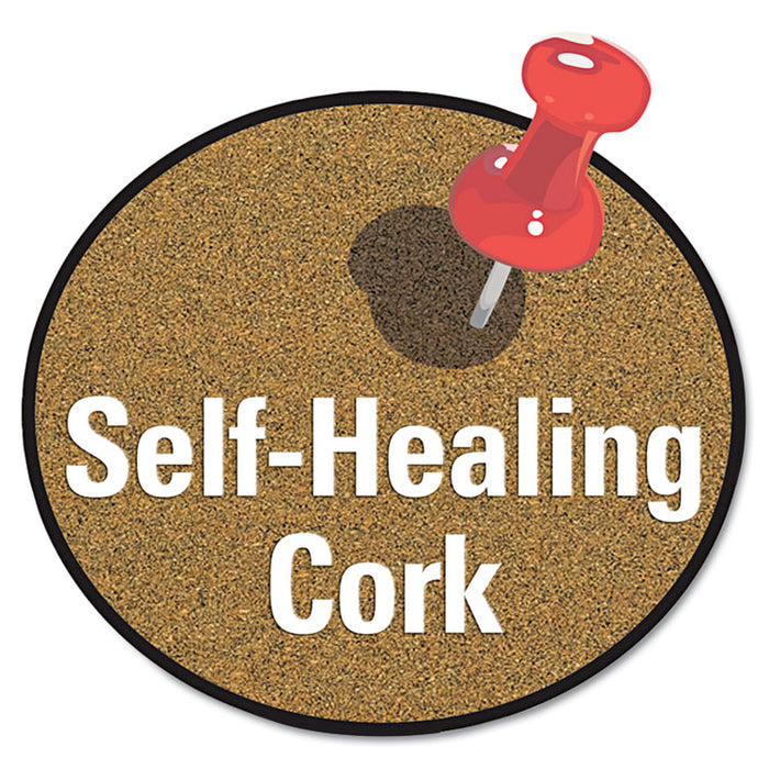 Cork Bulletin Board, 72 x 48, Aluminum Frame w/Mahogany Wood Grained Finish