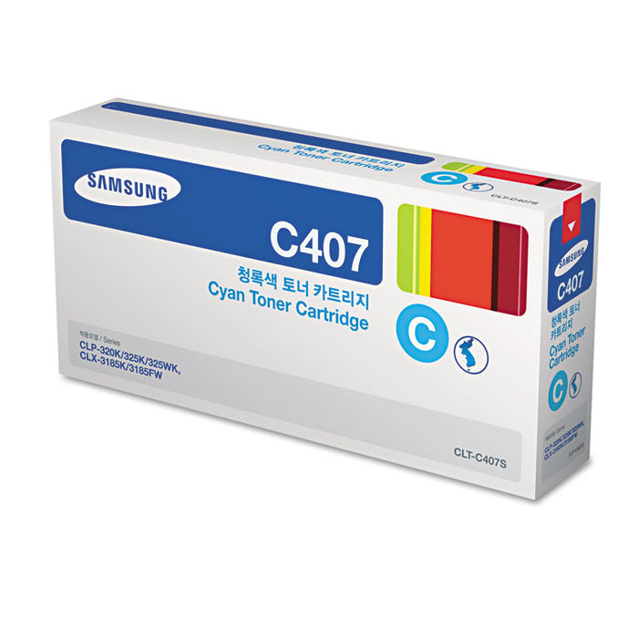 CLT-C407S (SU001A) Toner, 1000 Page-Yield, Cyan
