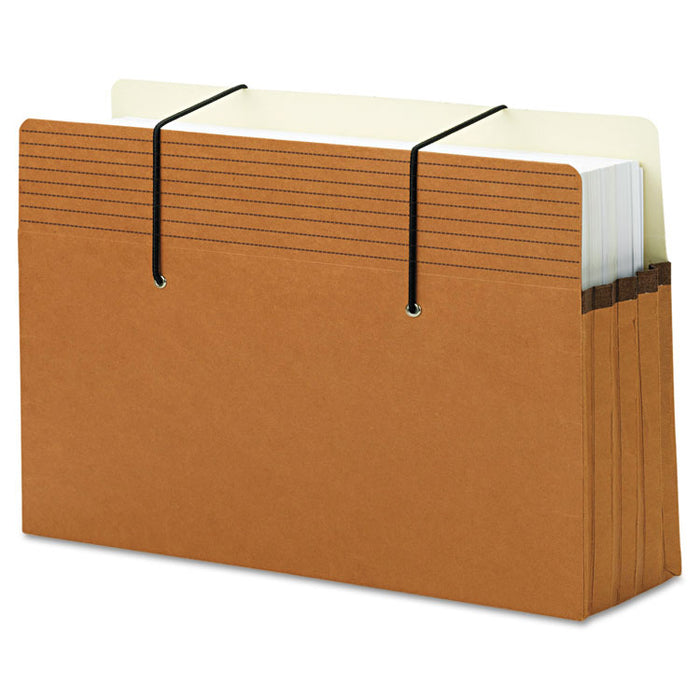 Secure Pockets w/ Easy Grip, 3.5" Expansion, Legal Size, Redrope, 25/Box