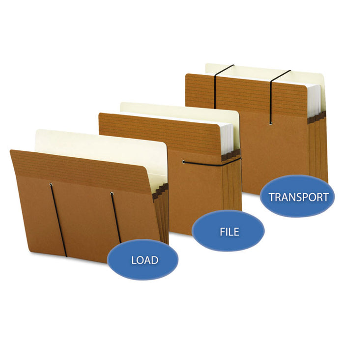 Secure Pockets w/ Easy Grip, 3.5" Expansion, Legal Size, Redrope, 25/Box