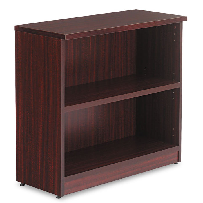 Alera Valencia Series Bookcase, Two-Shelf, 31.75w x 14d x 29.5h, Mahogany