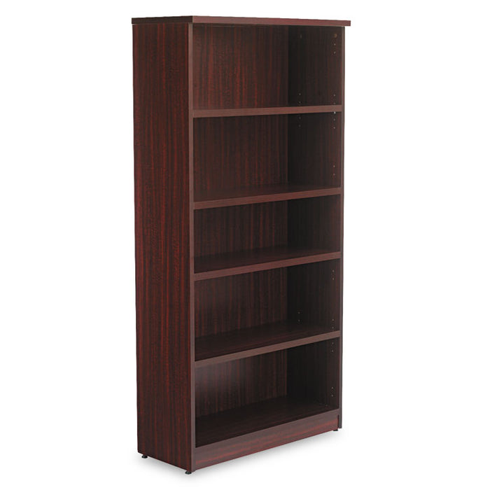 Alera Valencia Series Bookcase, Five-Shelf, 31.75w x 14d x 64.75h, Mahogany