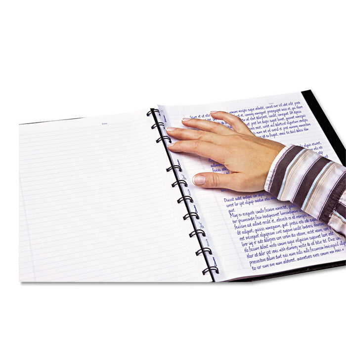 MiracleBind Notebook, 1 Subject, Medium/College Rule, Black Cover, 11 x 9.06, 75 Sheets