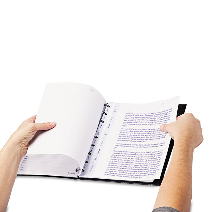 MiracleBind Notebook, 1 Subject, Medium/College Rule, Black Cover, 11 x 9.06, 75 Sheets