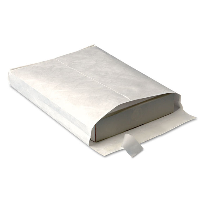 Open End Expansion Mailers, DuPont Tyvek, #13 1/2, Cheese Blade Flap, Redi-Strip Closure, 10 x 13, White, 100/Carton