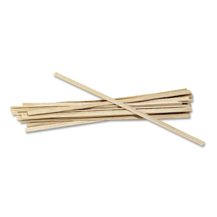 Wood Coffee Stirrers, 5 1/2" Long, Woodgrain, 10000 Stirrers/Carton