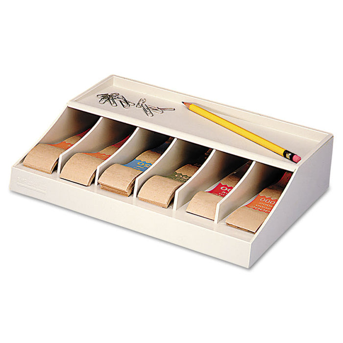 Bill Strap Rack, 6 Compartments, 10.63 x 8.31 x 2.31, ABS Thermoplastic, Putty