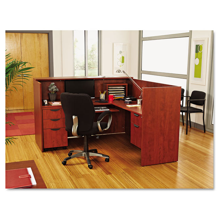 Alera Valencia Series Reception Desk with Counter, 71w x 35.5d x 42.5h,  Cherry