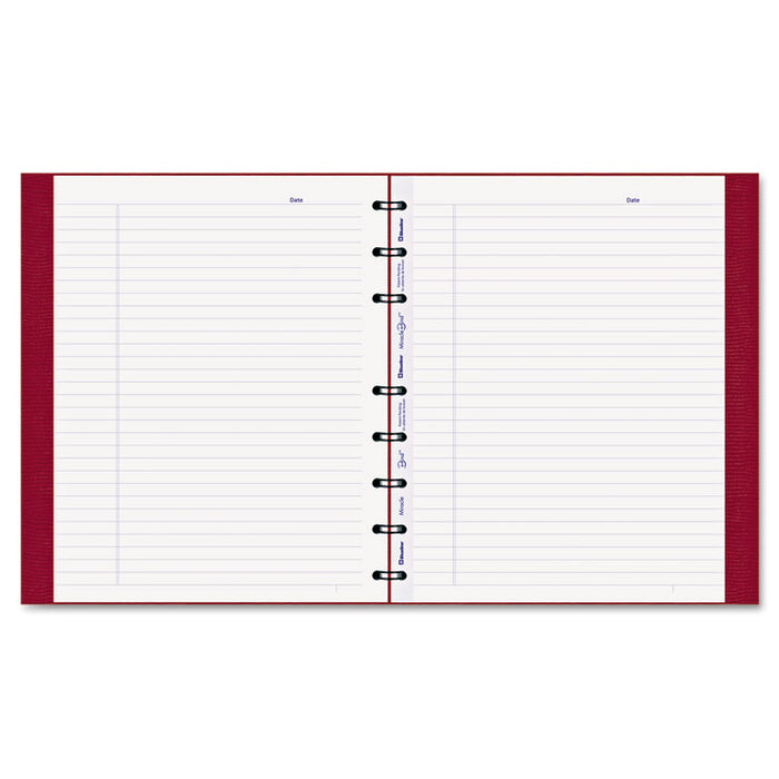MiracleBind Notebook, 1 Subject, Medium/College Rule, Red Cover, 9.25 x 7.25, 75 Sheets